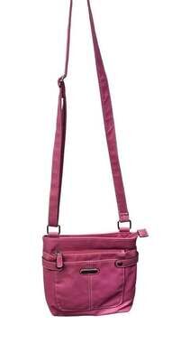 Rosetti Pink Faux Leather Crossbody Bag with Multiple Pockets